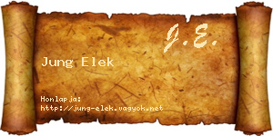 Jung Elek névjegykártya